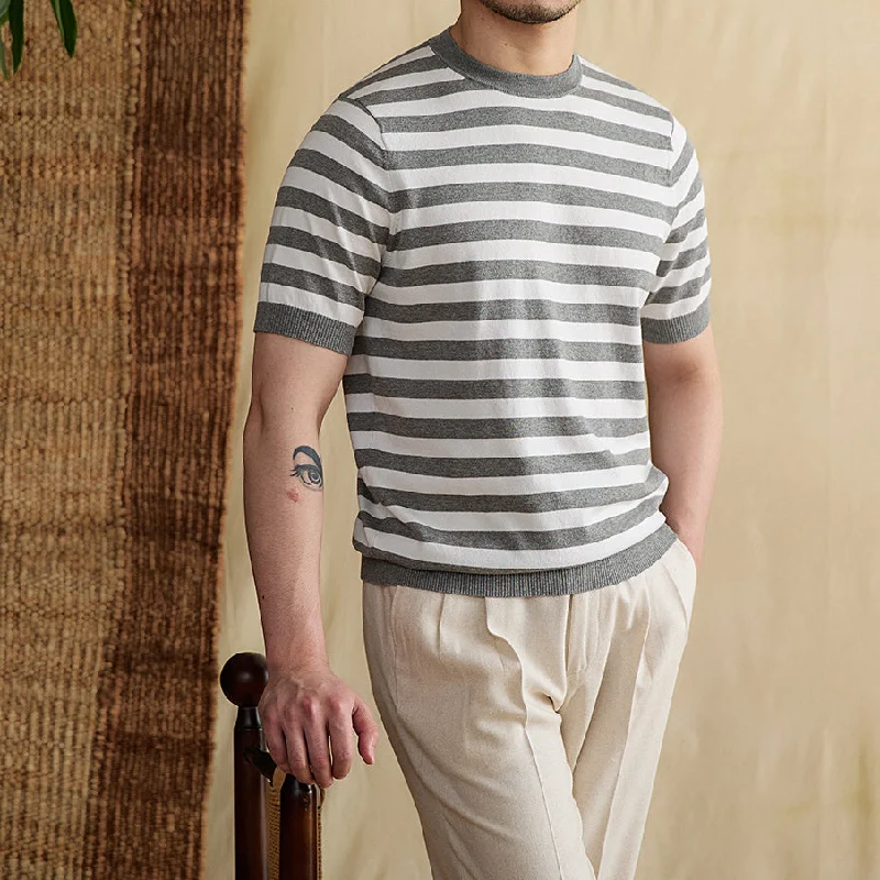 Venezia Striped Cotton Blend Knit T-Shirt