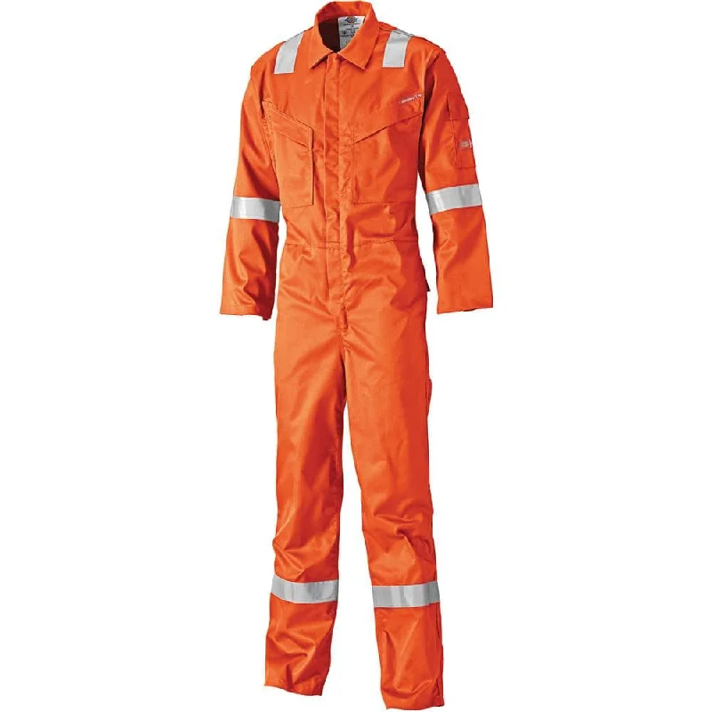 Dickies FR5401 Lightweight Pyrovatex Coverall, Flame Retardant Boiler Suit Red or Orange