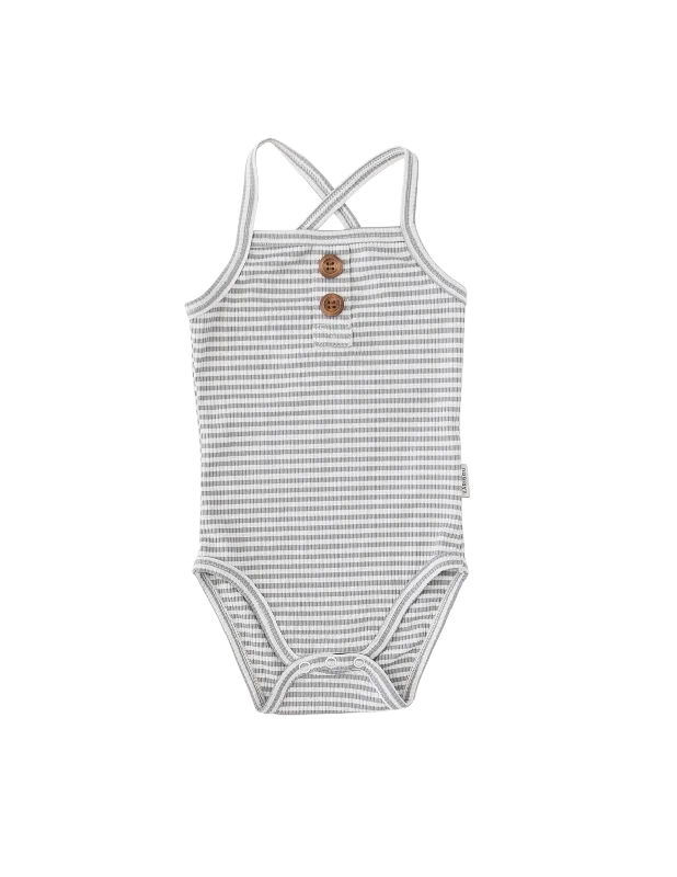 Paloma Sunsuit - Dusty Blue Stripe